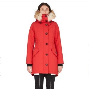 Canada Goose Red Rossclair Parka, Size Small, NWOT